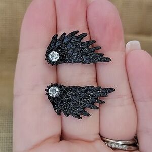 RAVEN'S WINGS FRONT/BACK EARRINGS